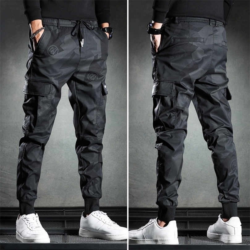 Mens Pants Men Pants Solid Color Multiple Pockets Japan Style Plus Size Loose Zip Button Fly Straight Cargo Pants for Working Male Clothes 221007