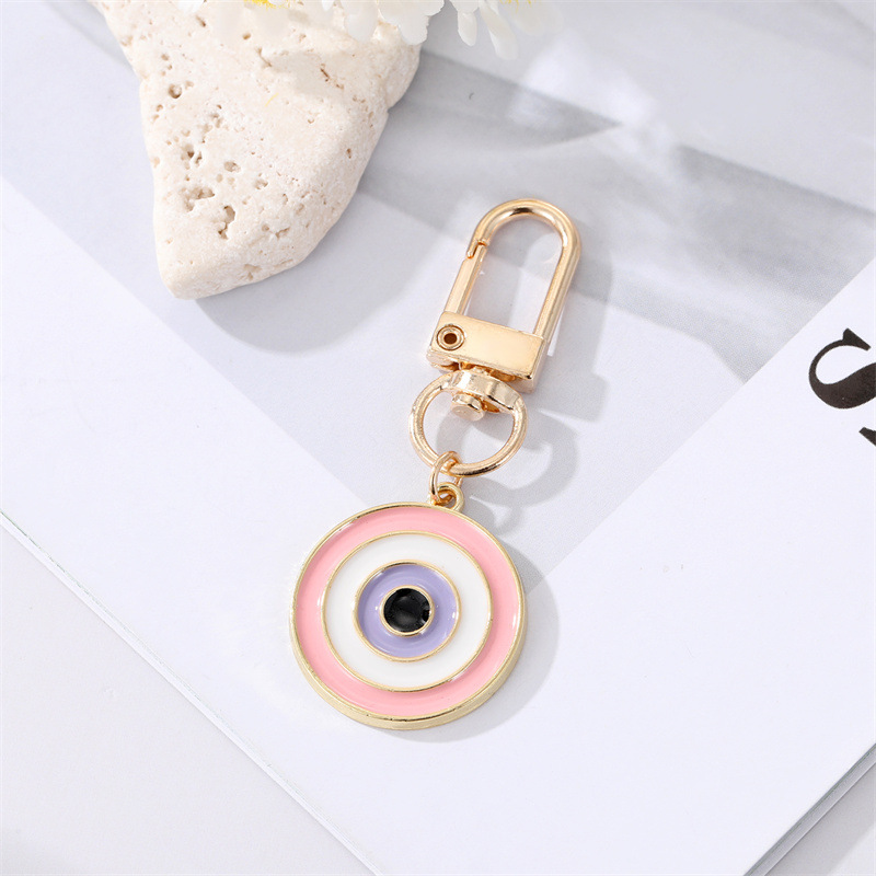 Irregular Heart Round Evil Eye Couple Keychain For Women Gift Blue Eye Bag Car Keyring Charm Accessories Jewelry