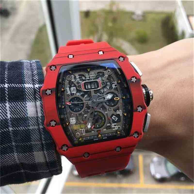 Watch designer Luxury Mens Mechanics Richa Milles Wristwatch Carbon Fiber Red Men's Multifunctional Automatic Mechanical Personality Large D Y53K CUTB DRO7
Watch designer Luxury Mens Mechanics Richa Milles Wristwatch Carbon Fiber Red Men's Multifunctional Automatic Mechanical Personality Large D Y53K CUTB DRO7