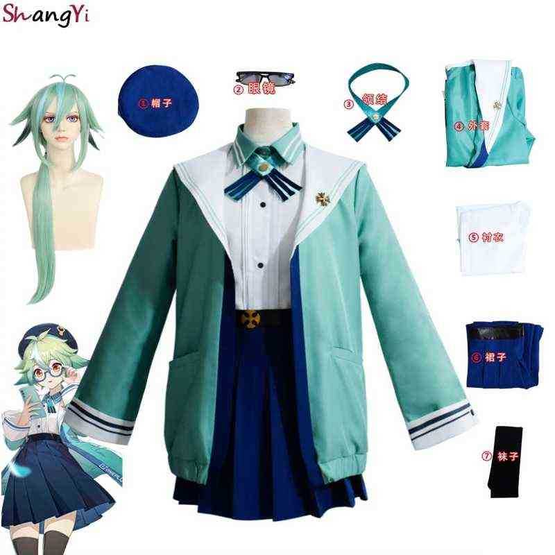 Game Genshin Impact Cosplay Costume Cute ONEPLUS Sucrose Genshin Impact Cosplay Cute JK Uniform Full Set Of Wig Glasses H220801, Packing bag
Game Genshin Impact Cosplay Costume Cute ONEPLUS Sucrose Genshin Impact Cosplay Cute JK Uniform Full Set Of Wig Glasses H220801, Packing bag
