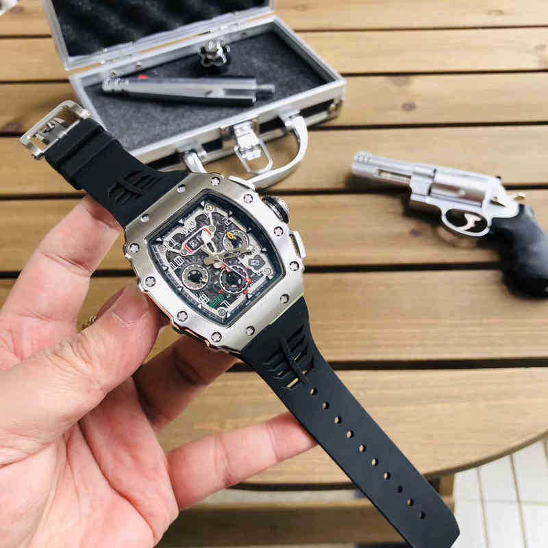 Watch designer Luxury Mens Mechanics Richa Milles Wristwatch Business Wine Barrel Shaped Men's Multifunctional Automatic Mechanical Personal XFTO, Silver
Watch designer Luxury Mens Mechanics Richa Milles Wristwatch Business Wine Barrel Shaped Men's Multifunctional Automatic Mechanical Personal XFTO, Silver