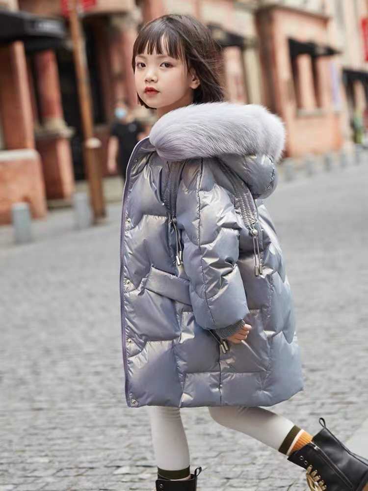 Jackets Children's down jacket girls' medium and long 2022 new foreign style girls' winter coat girls' warm winter clothes L221007