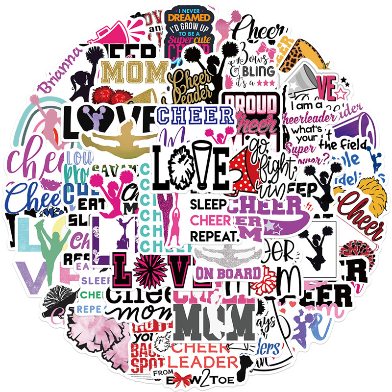 50PCS Cheerleader Stickers Cheerleading Girl Graffiti Kids Toy Skateboard car Motorcycle Bicycle Sticker Decals Wholesale