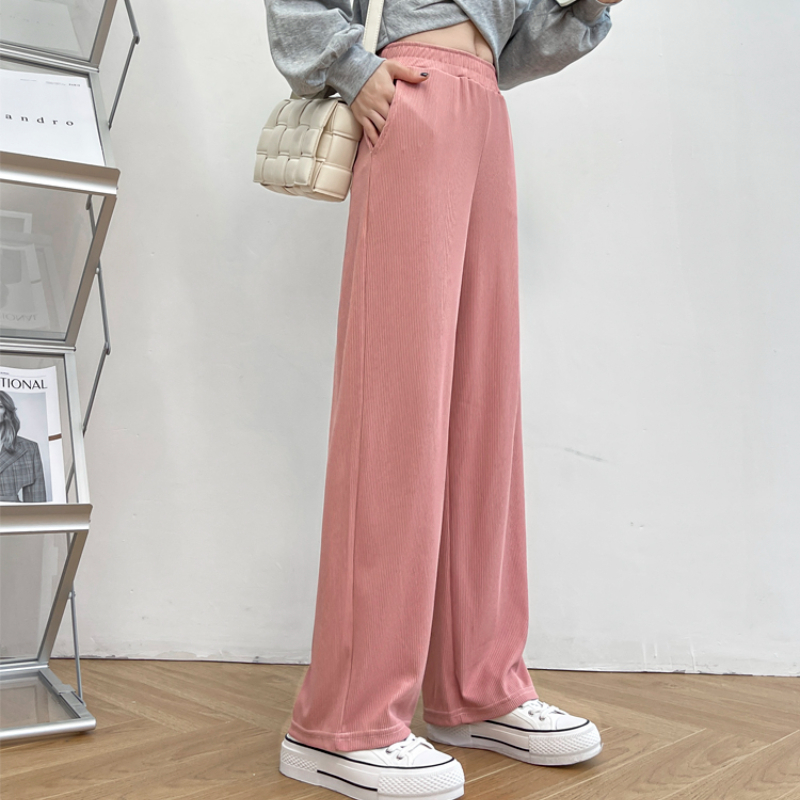 Womens Pants Capris Pants Womens Chic Allmatch Simple Autumn Solid Fashion Elegant Ladies Korean Style Leisure Daily Soft Empire Loose Wideleg 221007