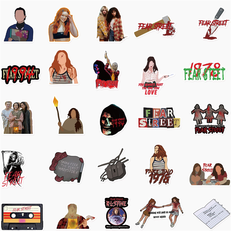 50PCS Horror Movie Fear Street Stickers Graffiti Kids Toy Skateboard car Motorcycle Bicycle Sticker Decals Wholesale