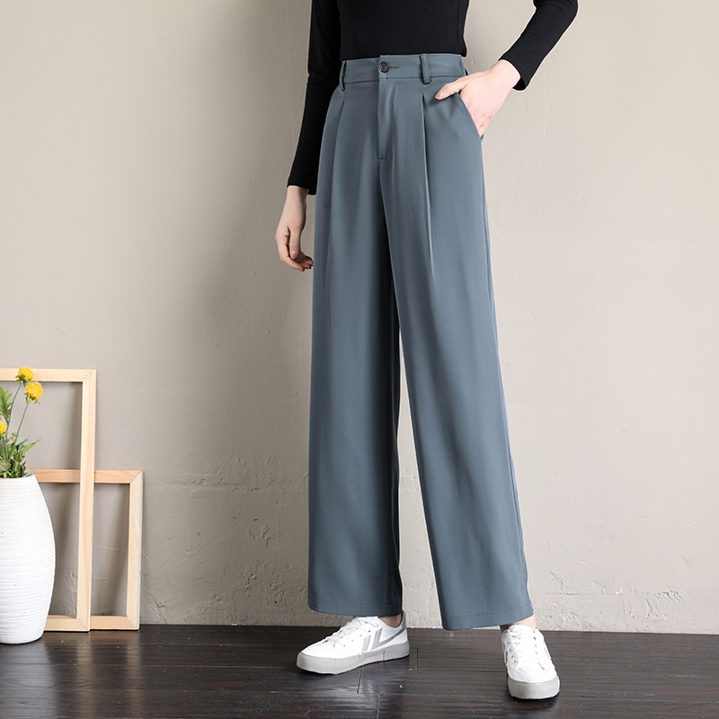 Womens Pants Capris Pants Women Fulllength Simple Elegant Slim Students Womens Straight Trousers Korean Style High Quality Female Solid Loose 221007