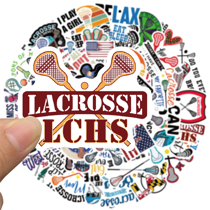 50PCS lacrosse sport Stickers hockey Graffiti Kids Toy Skateboard car Motorcycle Bicycle Sticker Decals Wholesale