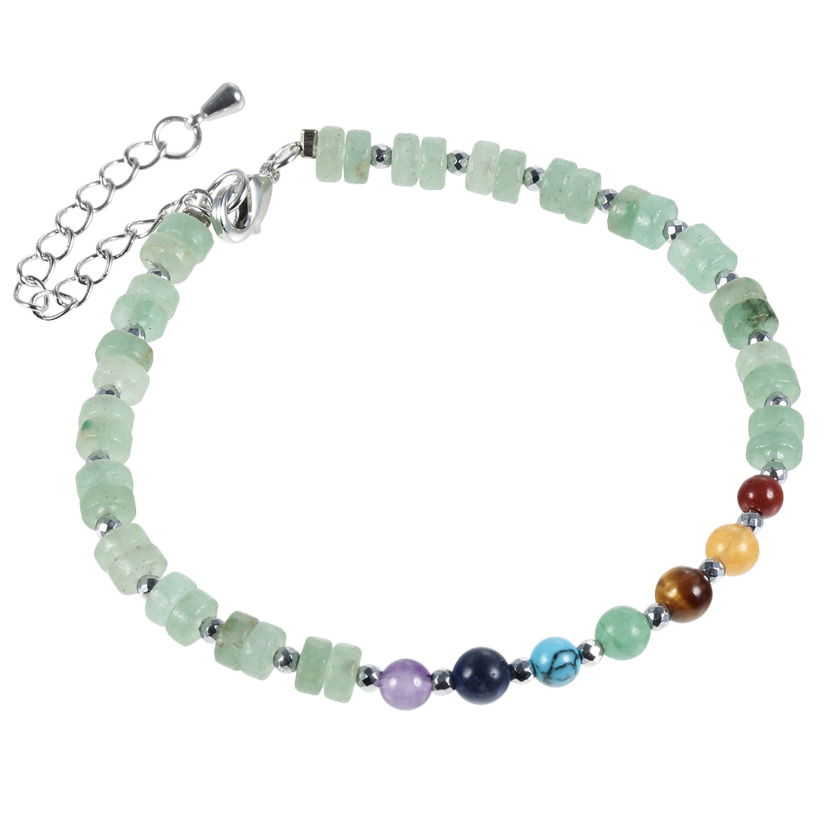 Natural Crystal Stone 7 Chakra Choker Beads Bracelet Handmade Silver Adjustable Chain Jewelry Accessory For Women
Natural Crystal Stone 7 Chakra Choker Beads Bracelet Handmade Silver Adjustable Chain Jewelry Accessory For Women