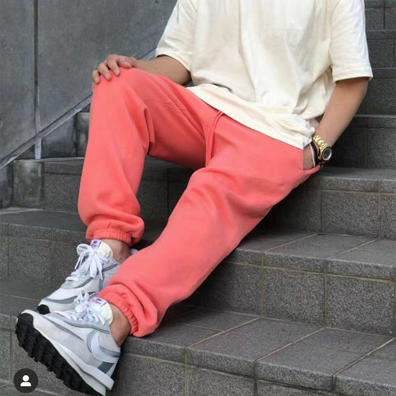 New Colors Flocking Lettering Joggers & Straight Pants Casual Long Fleeced Sweat Pants Trousers Men Women Hip Hop Streetwear