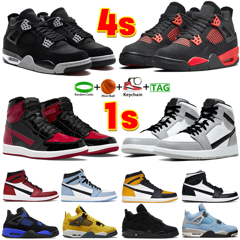 GAI Designer 1s 4s Basketball Shoes 1 4 Bred Patent Light Smoke Grey red thunder University Blue taxi Bleached Coral Military Black Game Royal mens womens Trainers, #41- shoe box
GAI Designer 1s 4s Basketball Shoes 1 4 Bred Patent Light Smoke Grey red thunder University Blue taxi Bleached Coral Military Black Game Royal mens womens Trainers, #41- shoe box