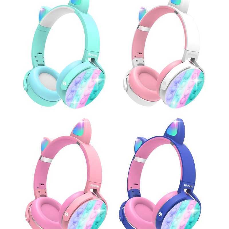Wireless Bluetooth Headset Cute Cat Ear Stereo Earphones With Light LED Luminous Childrens Headphones Push Bubble Fidget Toys, Blue
Wireless Bluetooth Headset Cute Cat Ear Stereo Earphones With Light LED Luminous Childrens Headphones Push Bubble Fidget Toys, Blue