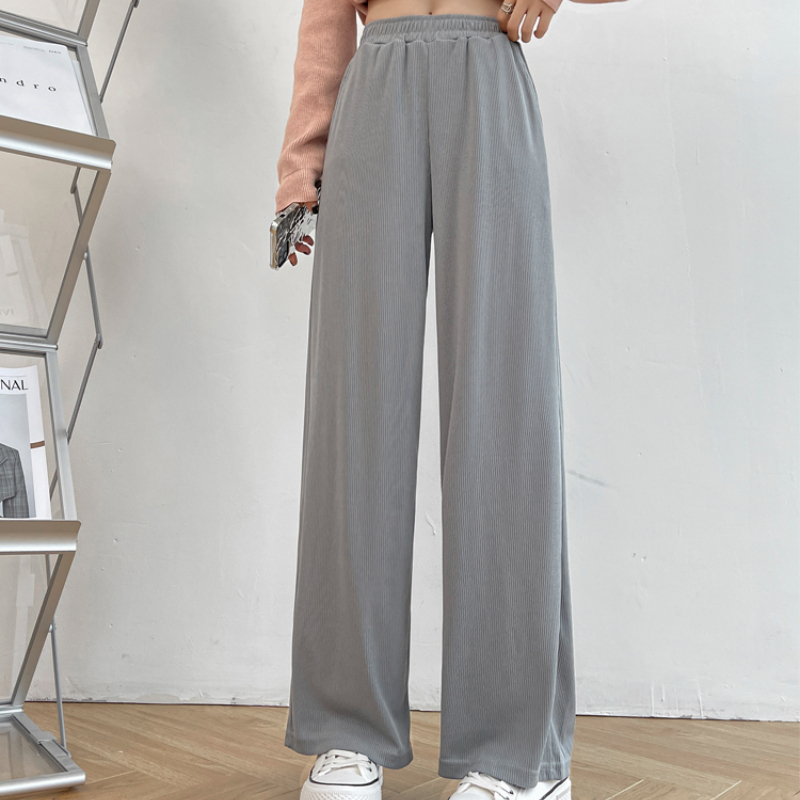 Womens Pants Capris Pants Womens Chic Allmatch Simple Autumn Solid Fashion Elegant Ladies Korean Style Leisure Daily Soft Empire Loose Wideleg 221007