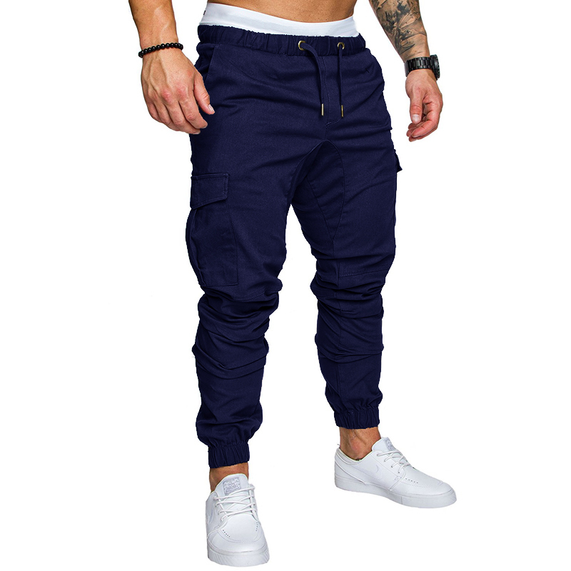 Mens Pants Fashion MultiPocket Overalls Sports Trousers Casual Fitness Drawstring Jogger Track 221007