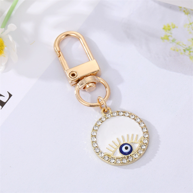 Evil Eye Hamsa Hand Heart Keychain Key ring Women Gift Blue Eye Bag Car Keyring Charm Accessories Jewelry