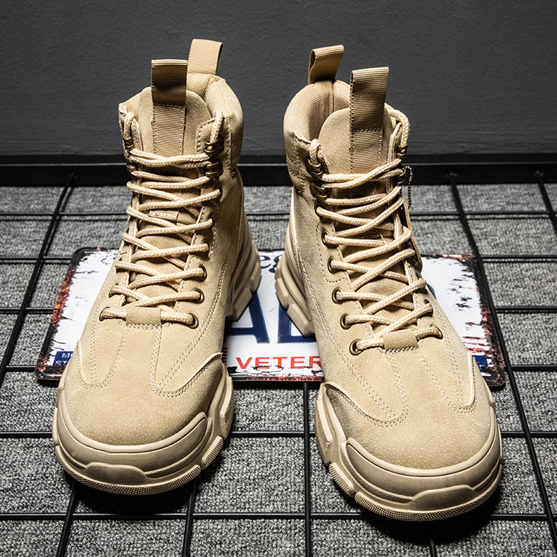 Boots Men Casual Boots Platform Sneakers Leather Sneakers Work Shoes Male Vulcanized Travel Running Walking Moccasins Shoe 221008