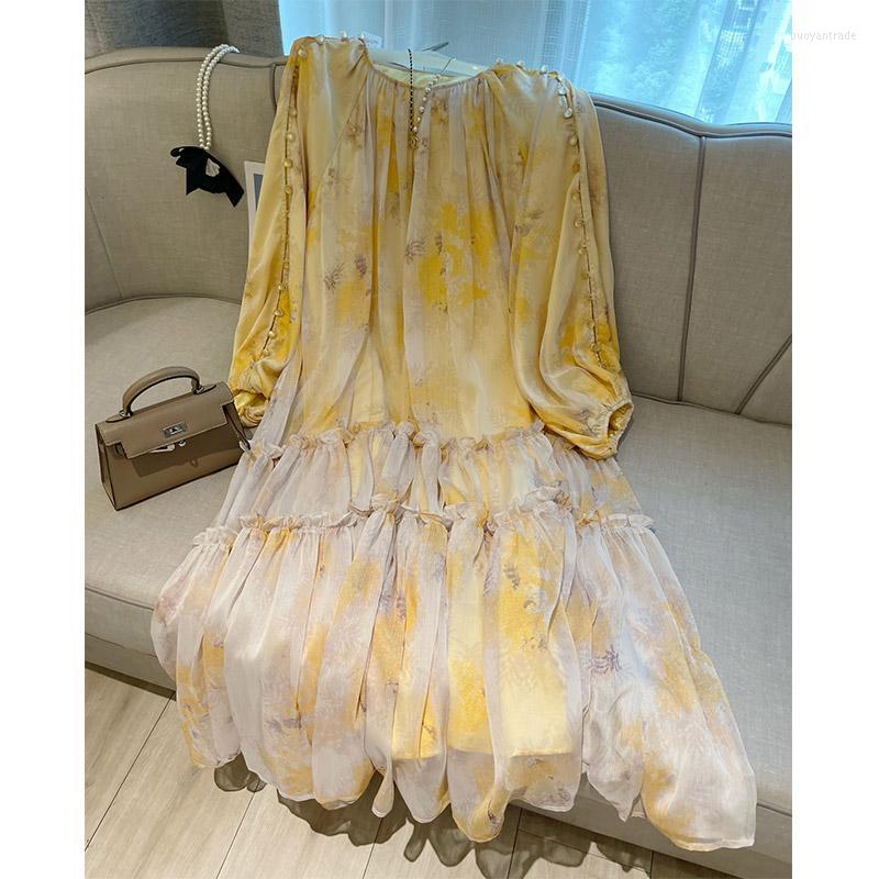 Casual Dresses Luxury French Elegant For Women' 2022 Ink Printing Bandage Lantern Sleeve Stitching Loose Midi Dress Female RobeCasual, As shown
Casual Dresses Luxury French Elegant For Women' 2022 Ink Printing Bandage Lantern Sleeve Stitching Loose Midi Dress Female RobeCasual, As shown