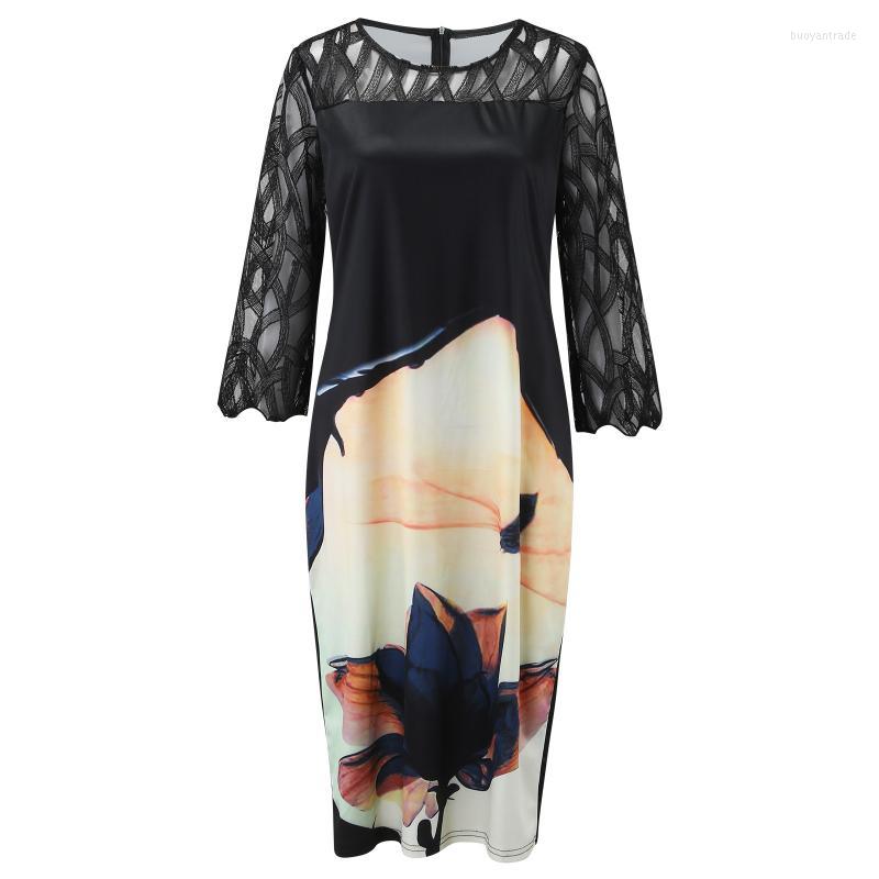 Casual Dresses Elegant Floral Printed Long Sleeve Round Neck Hollow Out Patchwork Party Dress Office Lady Streetwear Vestidos SukienkaCasual, Black
Casual Dresses Elegant Floral Printed Long Sleeve Round Neck Hollow Out Patchwork Party Dress Office Lady Streetwear Vestidos SukienkaCasual, Black