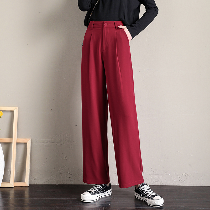 Womens Pants Capris Pants Women Fulllength Simple Elegant Slim Students Womens Straight Trousers Korean Style High Quality Female Solid Loose 221007