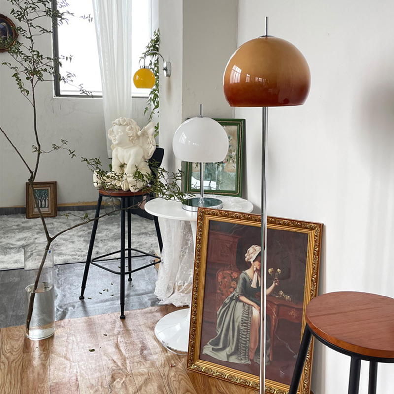 Mushroom Table Lamps Orange White Glass Desk Lamp Living room floor light Bedroom Bedside Decor Light fixture