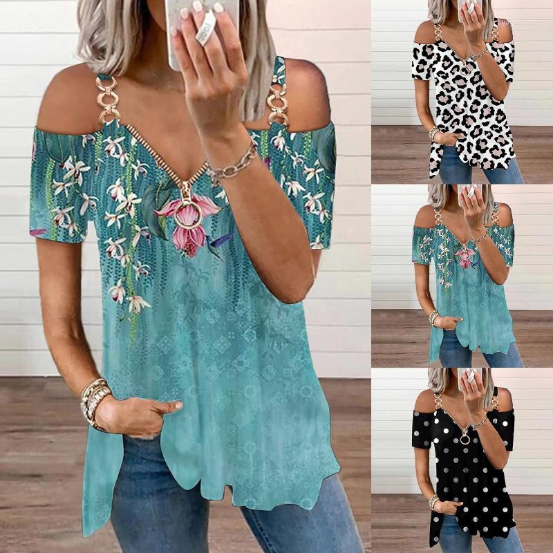 Women' Blouses Women' & Shirts Women Casual Short Sleeve Blouse V-neck Cold Shoulder Chain Strap Printed Tunic Sexy Zip Up V Neck, Black
Women' Blouses Women' & Shirts Women Casual Short Sleeve Blouse V-neck Cold Shoulder Chain Strap Printed Tunic Sexy Zip Up V Neck, Black