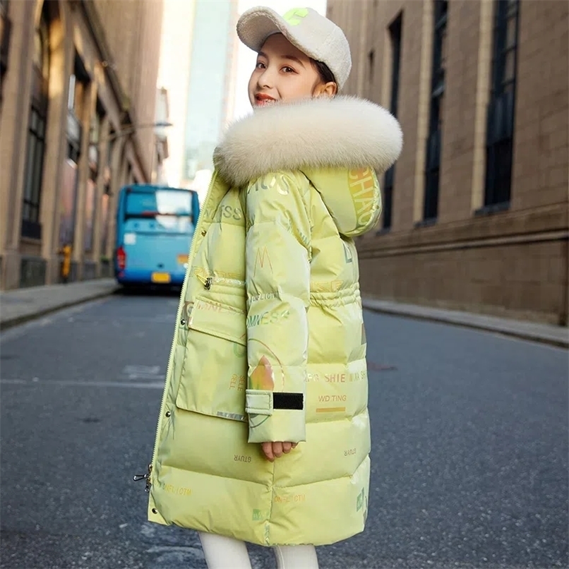 Down Coat Winter cotton Jacket Girls Waterproof Hooded Children Outerwear Clothing Teenage 5 16Y clothes Kids Parka Snowsuit 221007