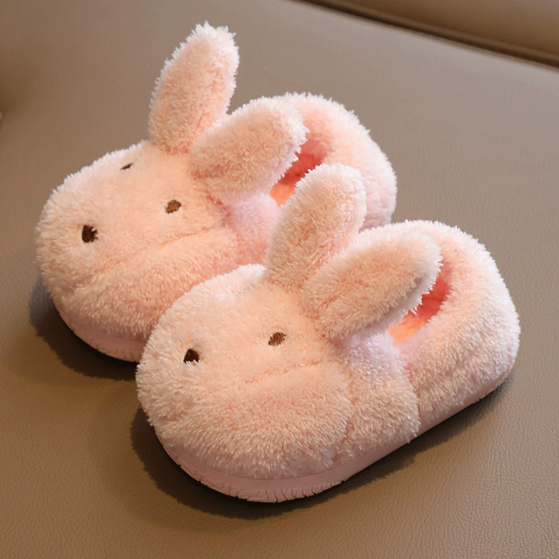 Slipper Winter Ribbit s Kids Toddler Girl Flip Flop Boys Fur Slides Cotton Indoor Shoes Warm Fluffy House Children 221007