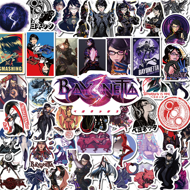 50PCS cartoon game Bayonetta Stickers Jeanne Graffiti Kids Toy Skateboard car Motorcycle Bicycle Sticker Decals Wholesale