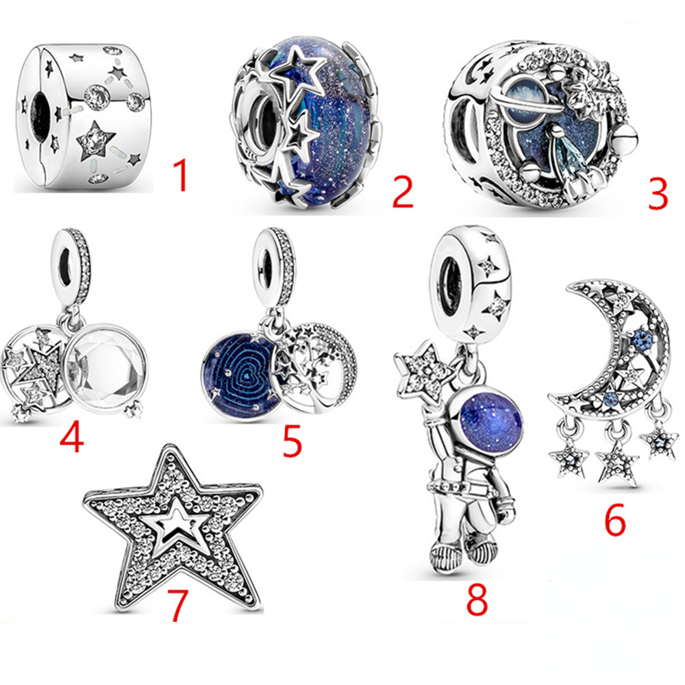 New Popular 925 Sterling Silver Pendant Sky Marine Suspension Safety Chain Suitable For Charm Bracelet Womens Jewelry Anniversary Gift