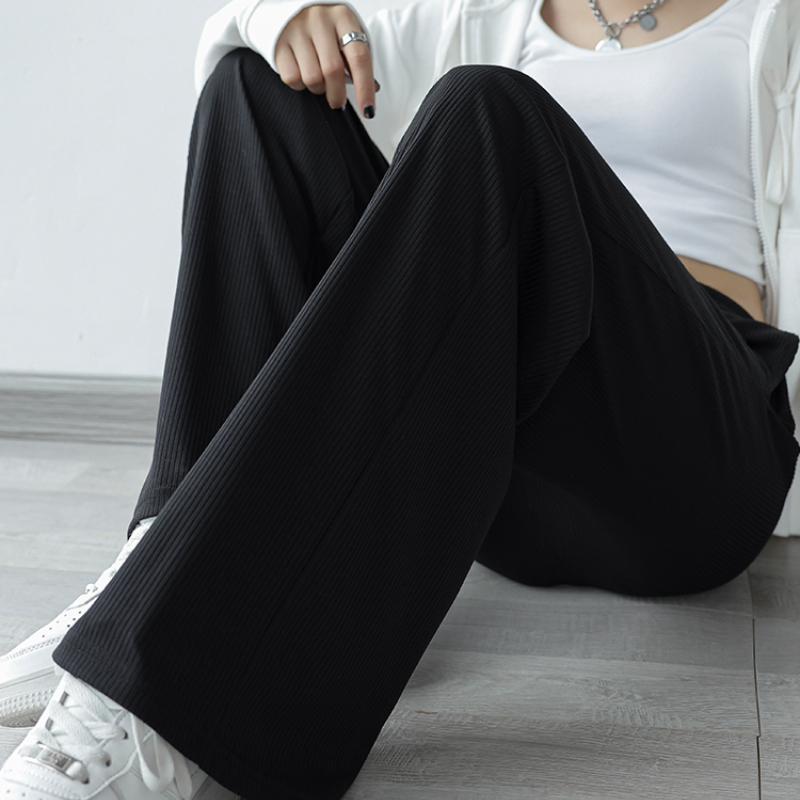 Womens Pants Capris Pants Womens Chic Allmatch Simple Autumn Solid Fashion Elegant Ladies Korean Style Leisure Daily Soft Empire Loose Wideleg 221007