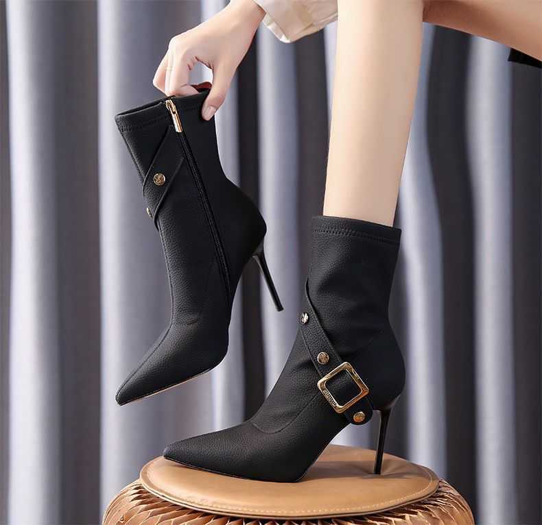 Boots Women Short Boots Autumn And Winter New Fashion Women Shoes Be Toe Stiletto Outdoor Comfortable Lace Zipper Women J220923