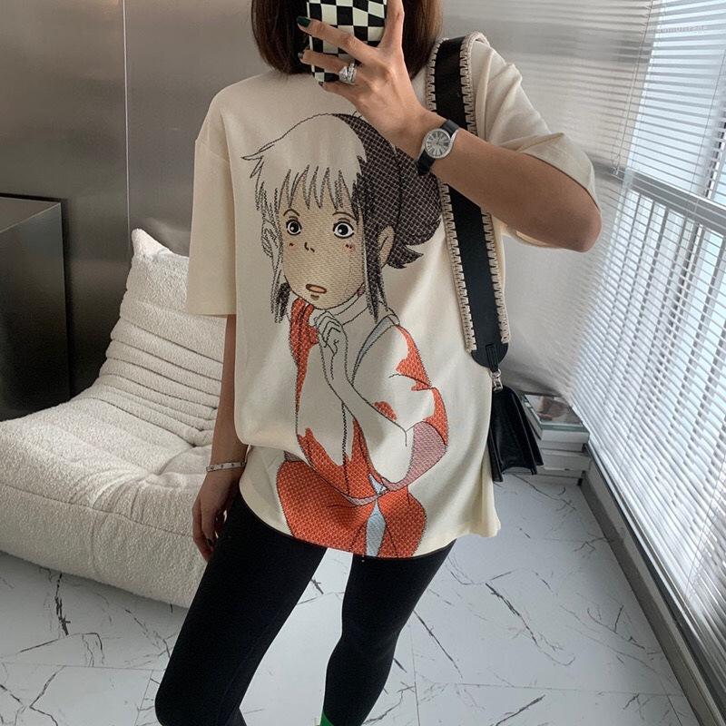 Women' T Shirts High Version Of LOE Spirited Away Co- Street Tide Brand Round Neck T-shirt, Beige
Women' T Shirts High Version Of LOE Spirited Away Co- Street Tide Brand Round Neck T-shirt, Beige