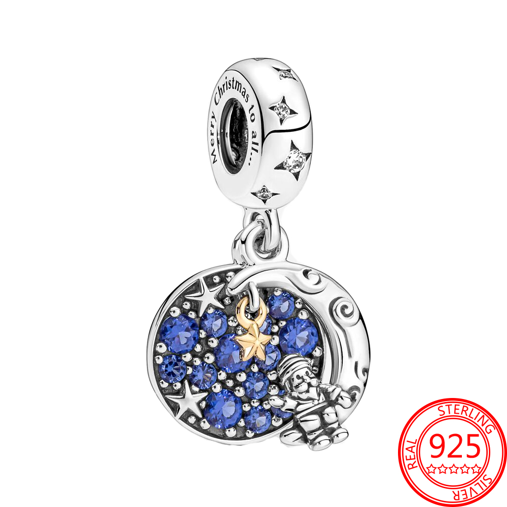 New Popular 925 Sterling Silver Pendant Sky Marine Suspension Safety Chain Suitable For Charm Bracelet Womens Jewelry Anniversary Gift