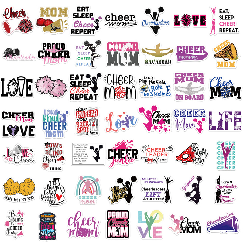 50PCS Cheerleader Stickers Cheerleading Girl Graffiti Kids Toy Skateboard car Motorcycle Bicycle Sticker Decals Wholesale