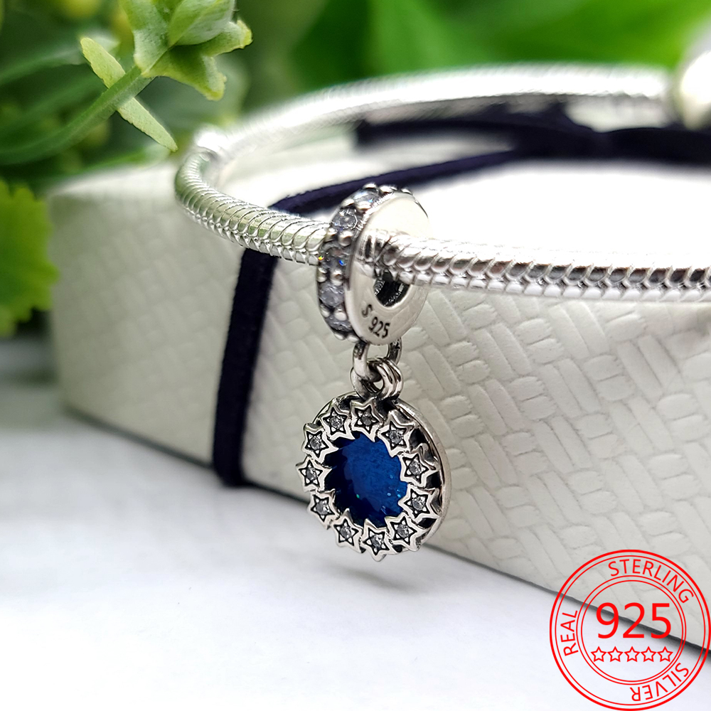 New Popular 925 Sterling Silver Pendant Sky Marine Suspension Safety Chain Suitable For Charm Bracelet Womens Jewelry Anniversary Gift