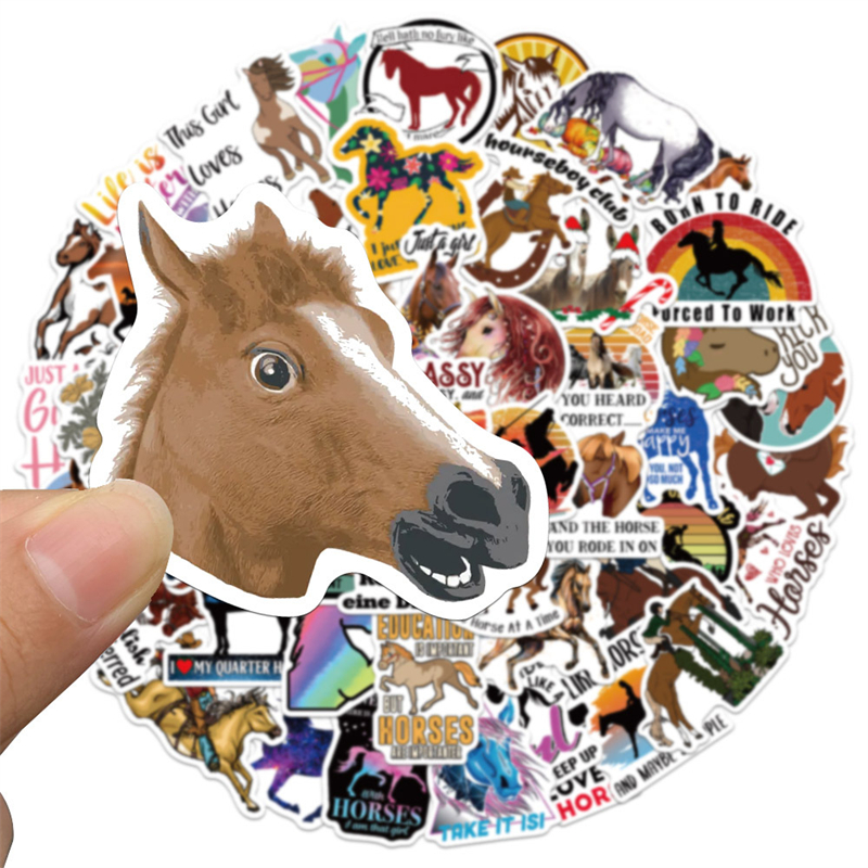 50PCS Horse Riding Stickers equestrian Graffiti Kids Toy Skateboard car Motorcycle Bicycle Sticker Decals Wholesale