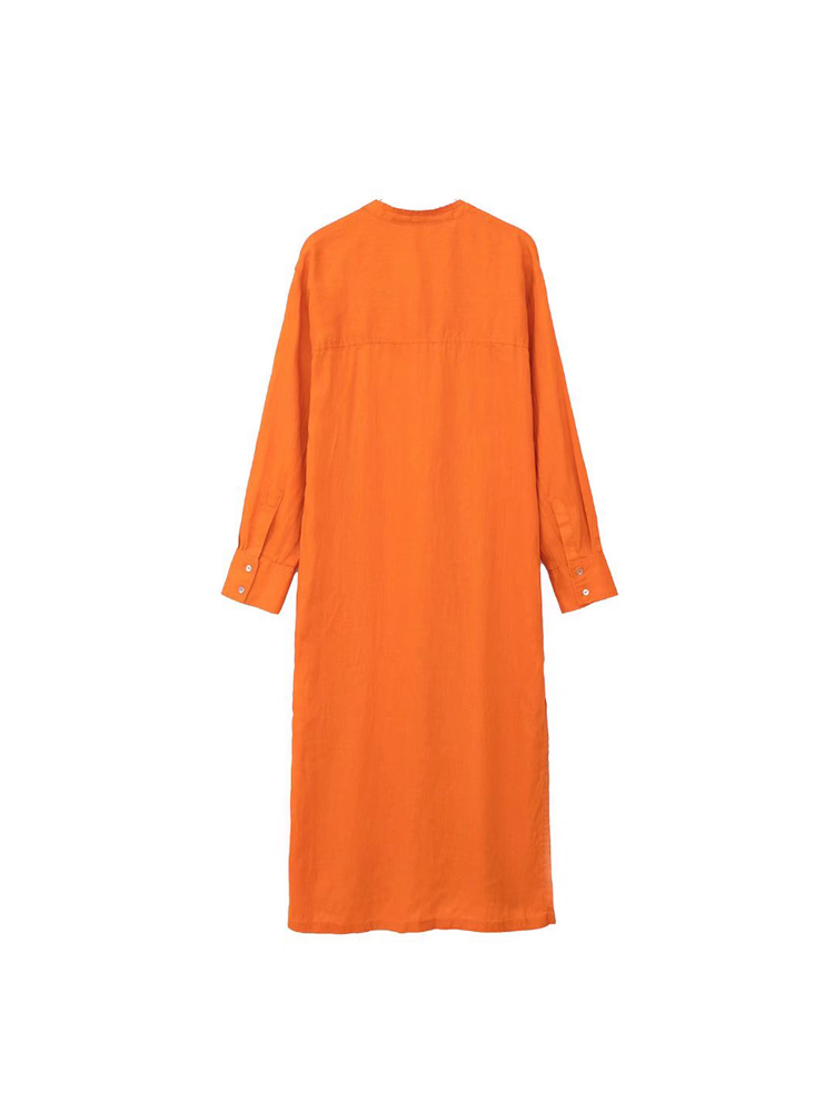 Casual Dresses KUMSVAG Summer Women Shirts Dress Solid Linen V-Neck Buttons Female Fashion Elegant Street Loose Vestidos 221007