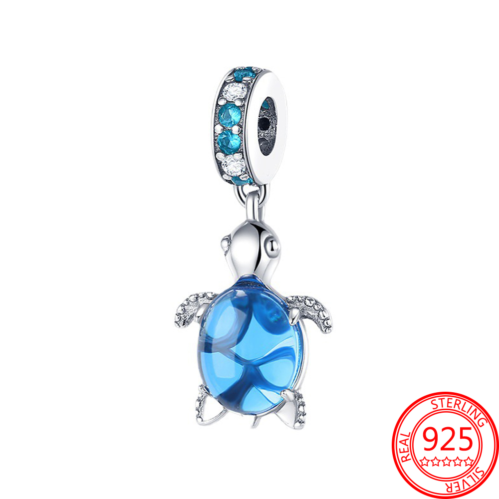 New Popular 925 Sterling Silver Pendant Sky Marine Suspension Safety Chain Suitable For Charm Bracelet Womens Jewelry Anniversary Gift