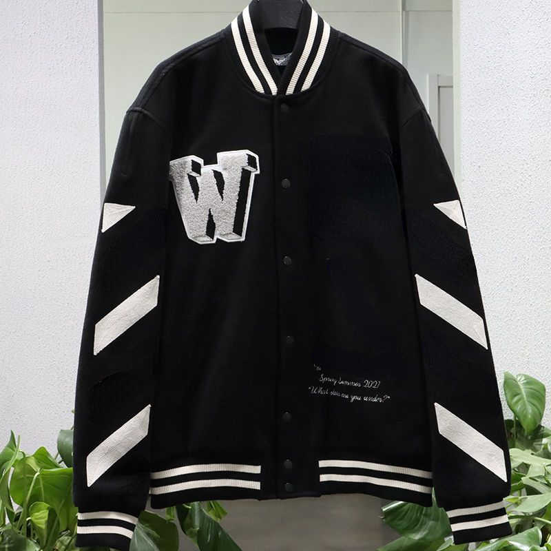 Ow designer jacket mens baseball jackets off Embroidered Cardigan coat man Hip Hop Loose Sweatshirt Coats, No.1
Ow designer jacket mens baseball jackets off Embroidered Cardigan coat man Hip Hop Loose Sweatshirt Coats, No.1