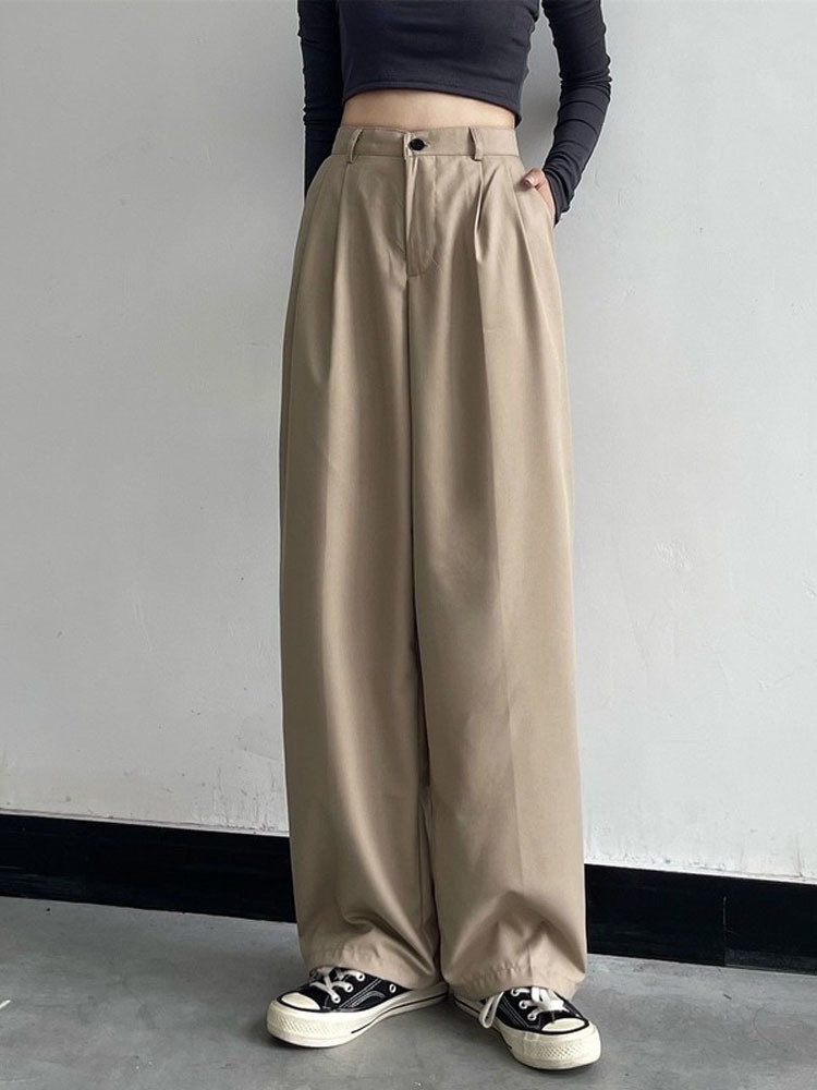 Womens Pants Capris HOUZHOU Vintage Baggy Pants Women Loose Streetwear High Waist Trousers Casual Famale Korean Fashion Basic Hippie Harajuku Pants 22