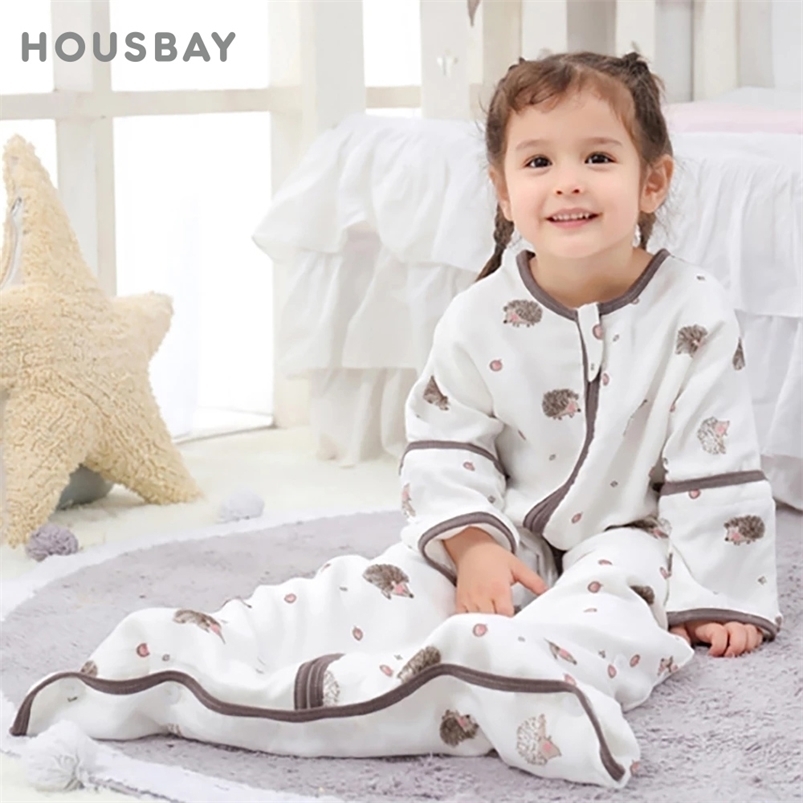 Sleeping Bags Bag For Children 1-5Years Removable Sleeves Anti-Kick Quilt 1Tog Boys Girls Baby Grown Blanket Gauze Envelope Sleepsack 221007