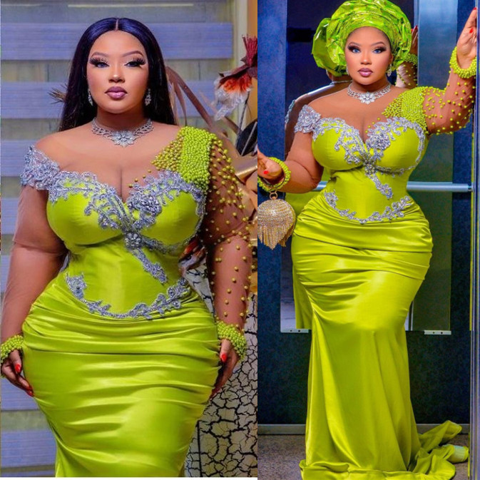 Arabic Aso Ebi Green Mermaid Prom Dresses Lace Beaded Crystals Evening Formal Party Second Reception Birthday Engagement Gowns Dress ZJ Lz0304