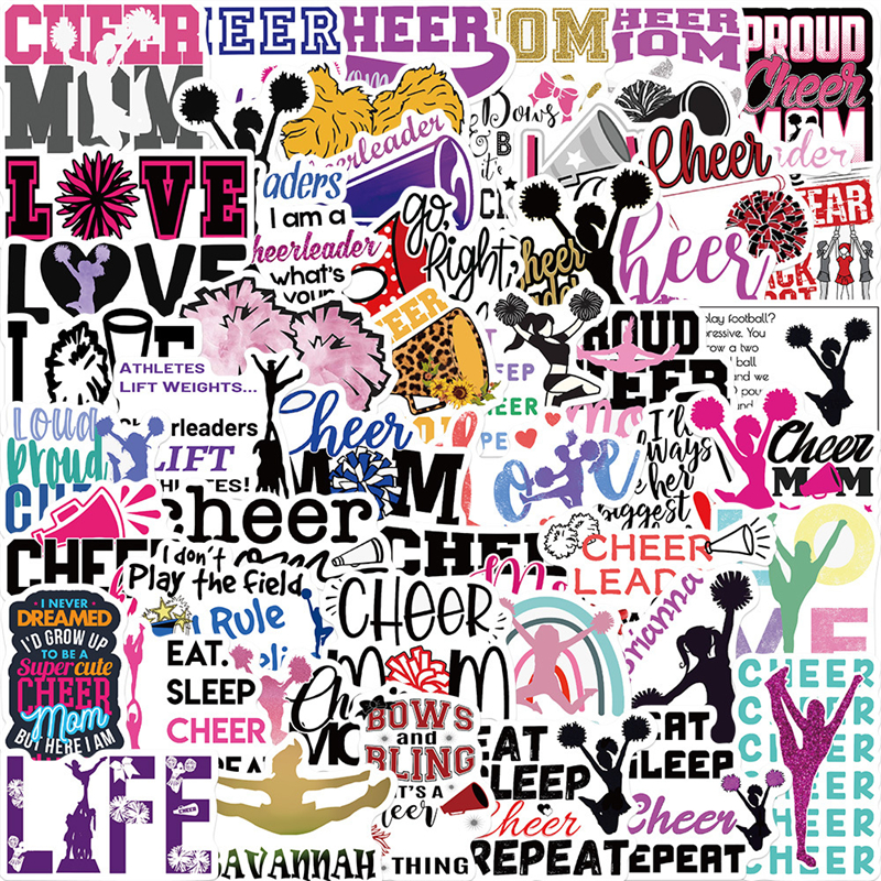 50PCS Cheerleader Stickers Cheerleading Girl Graffiti Kids Toy Skateboard car Motorcycle Bicycle Sticker Decals Wholesale