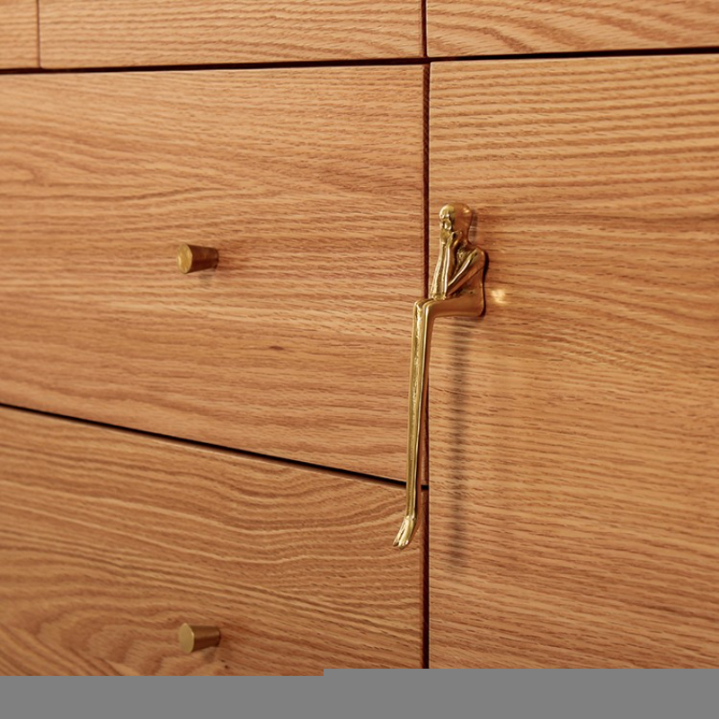 Handles Pulls Brass Drawer Knob Thinkershaped Furniture Kitchen Cabinet Cupboard Knobs for Cabinets and Drawers Wardrobe Pull 221007