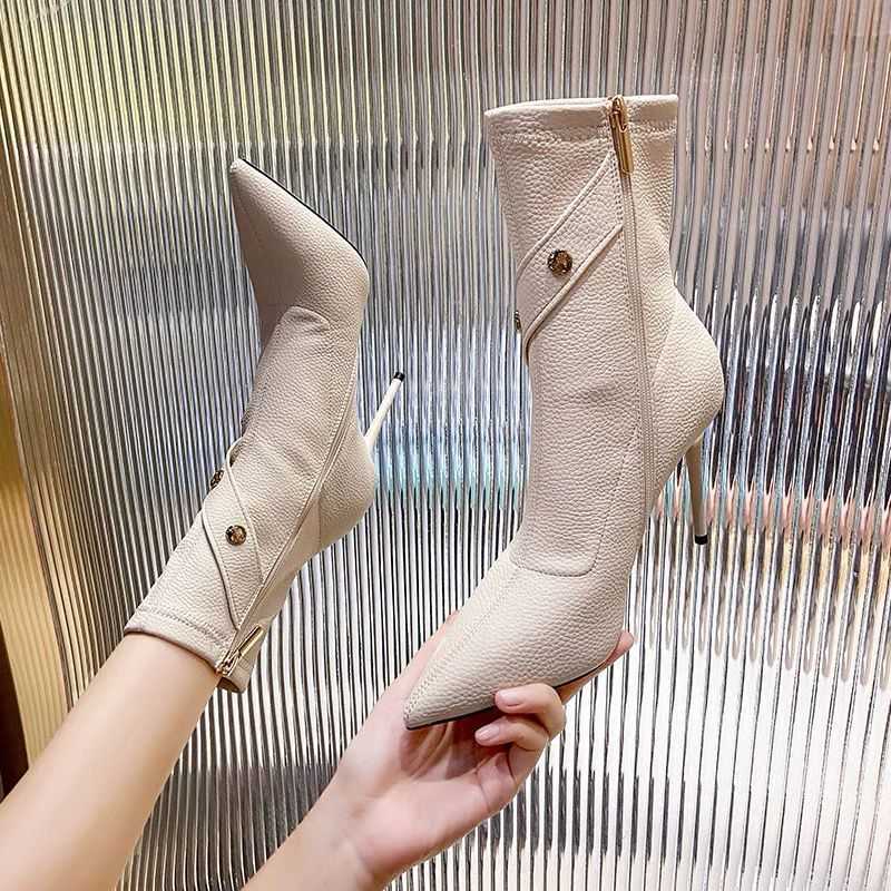 Boots Women Short Boots Autumn And Winter New Fashion Women Shoes Be Toe Stiletto Outdoor Comfortable Lace Zipper Women J220923