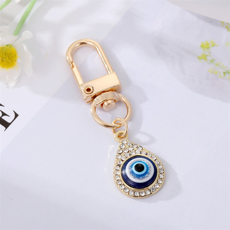 Evil Eye Hamsa Hand Heart Keychain Key ring Women Gift Blue Eye Bag Car Keyring Charm Accessories Jewelry