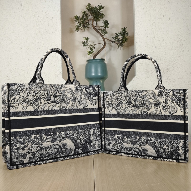 Luxury Designers Top Original Totes Bags Light Grey Tiger Embroidery BOOK Handbag TOTE Women's Classic Handle Laptop Large Capacity Shopping Bag Commuting 01, #38