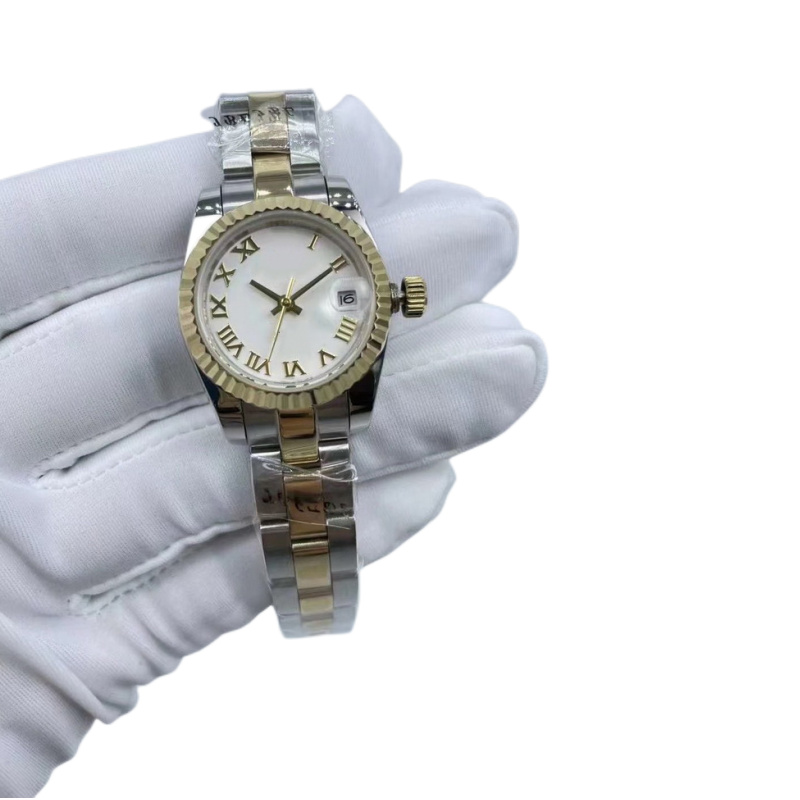 Women's Watches 26mm Automatic Mechanical Gold Roman Dial Full Stainless Steel Strap 2813 Movement Date Lady Self-winding Wristwatch, Watch a
Women's Watches 26mm Automatic Mechanical Gold Roman Dial Full Stainless Steel Strap 2813 Movement Date Lady Self-winding Wristwatch, Watch a