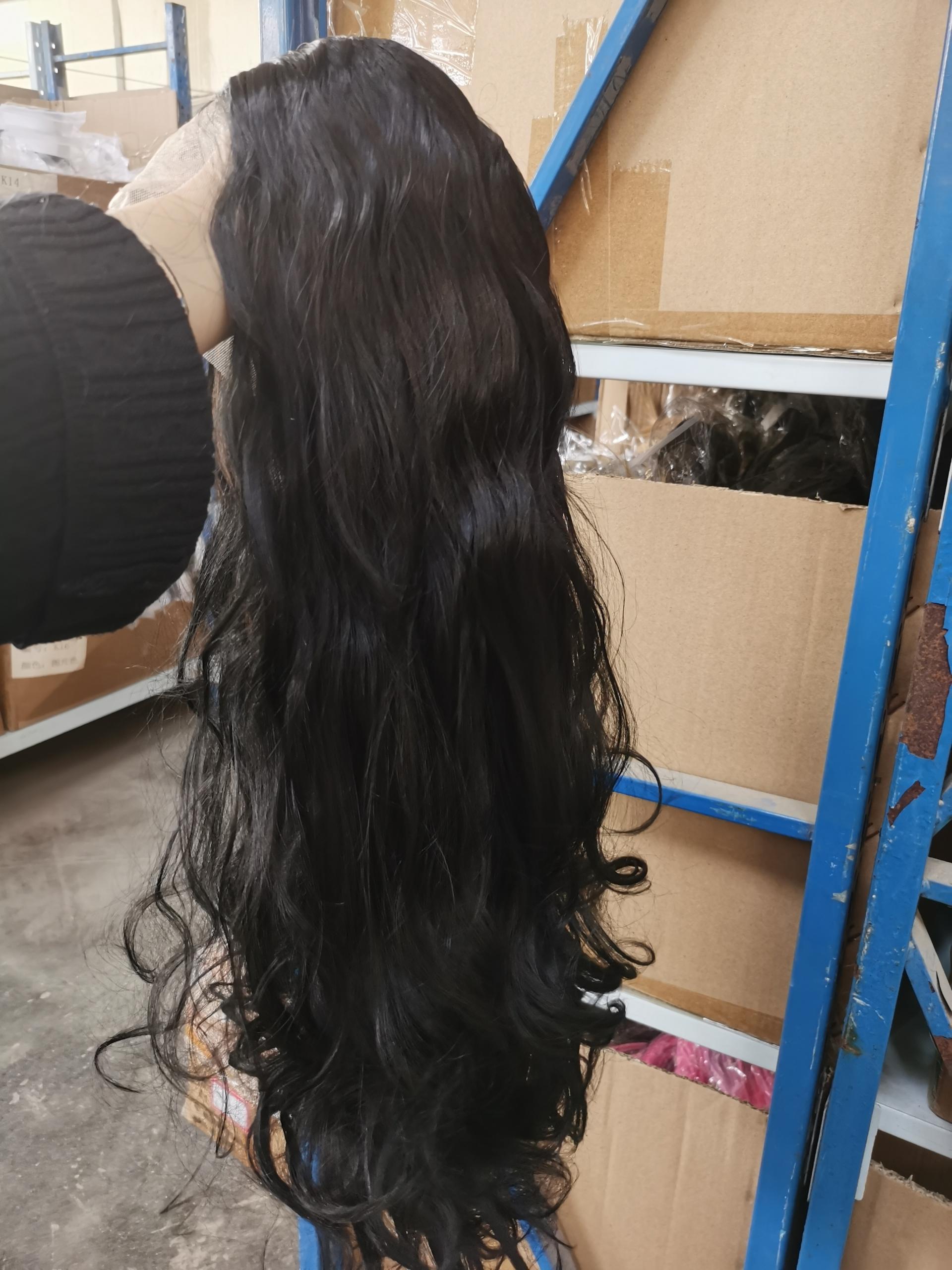 Lace Front Wigs Human Hair Body Wave Frontal Wig 26 inches Black Color