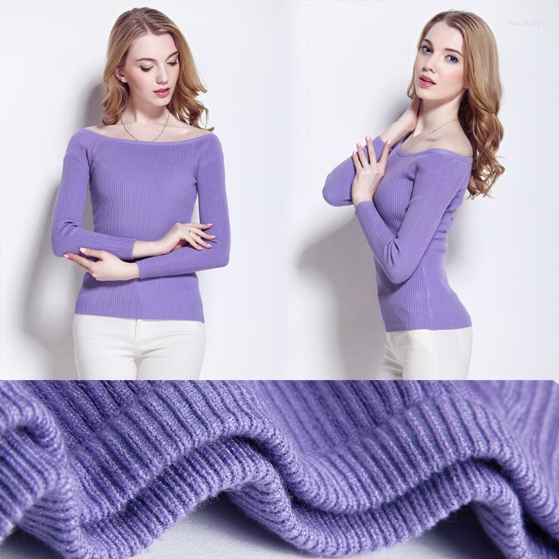 Women's Sweaters Women's Women Sweater Autumn Winter Slash Neck Shirt Long Sleeve Knitted, Yellow