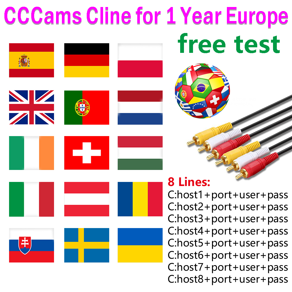 Europe 8Cline Oscam Antennas Stable Satellite Receiver cable 4 k hd transmission line spain italy Poland Portugal Germany OScam Cccam ccclines
Europe 8Cline Oscam Antennas Stable Satellite Receiver cable 4 k hd transmission line spain italy Poland Portugal Germany OScam Cccam ccclines